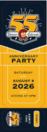 Saturday, August 8, 2026,  55th Anniversary Party Tickets