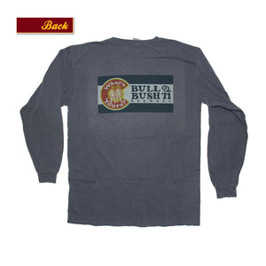 Product Image - Bull & Bush Brewery Long Sleeve T-Shirt with Colorado flag theme branding screen-printed front and back