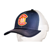Load image into Gallery viewer, Product Image - Hat - Bull &amp; Bush Brewery &quot;C&quot; logo embroidered on front, groovy retro mesh back
