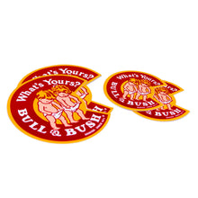 Load image into Gallery viewer, Product Image - Die-Cut Bull &amp; Bush Brewery &quot;C&quot; logo stickers in two sizes.
