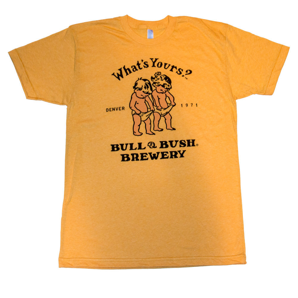 Product Image - T-Shirt - two-color screen-print on the front inspired by our legendary Bull & Bush Brewery poster