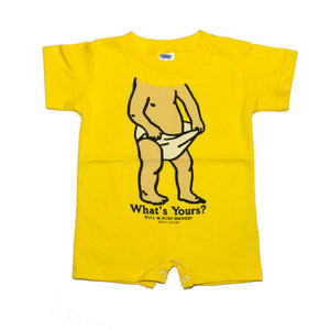 Product Image - 100% cotton romper with snap closures - Bull & Bush Brewery bobblehead print on front